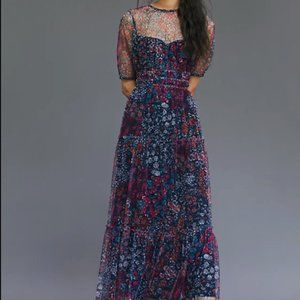 Maeve Ruched Floral Maxi Dress